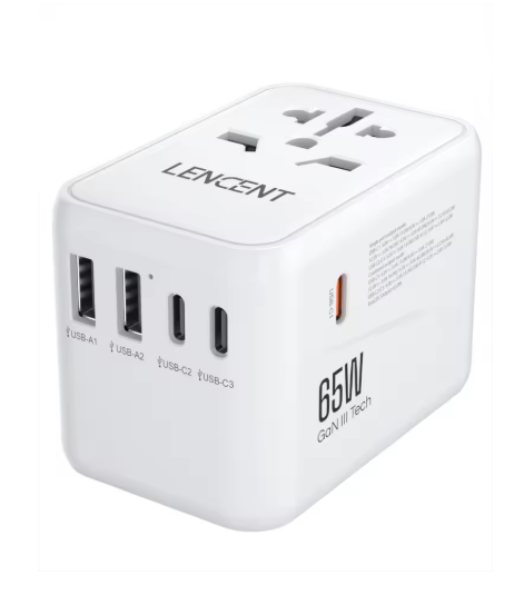 International Travel Adapter with 2USB 3 Type C