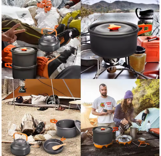 1 set Camping Cookware Kit Outdoor Cooking Set