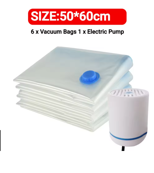 Vacuum Bags 6 pcs with Electric Pump