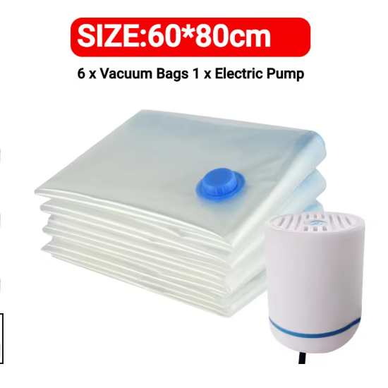 Vacuum Bags 6 pcs with Electric Pump