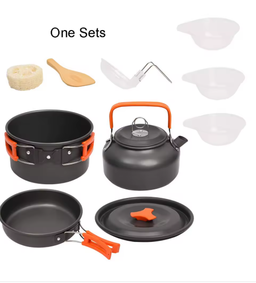 1 set Camping Cookware Kit Outdoor Cooking Set