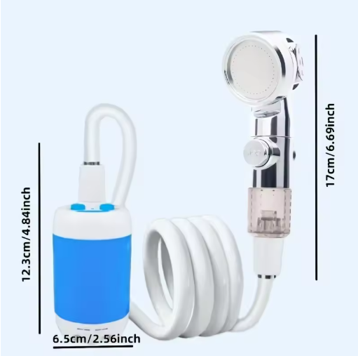 Portable USB Rechargeable shower head