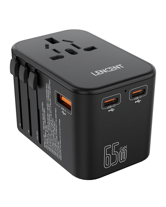 International Travel Adapter with 2USB 3 Type C