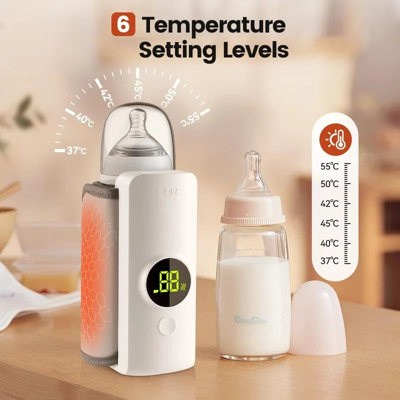 Baby Bottle Warmer Heater Portable Cordless USB 6000mAh